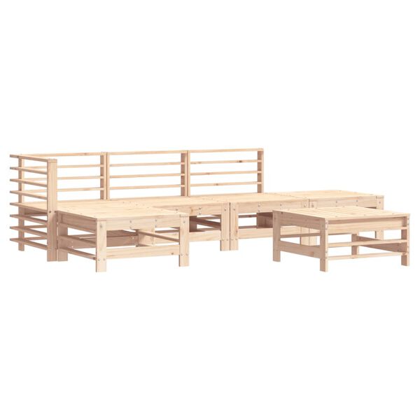 vidaXL Garden Lounge Set Natural Pine Solid Pine Wood, Plywood Slats