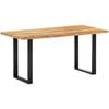 vidaXL Dining Table Multicolor Solid reclaimed wood, powder-coated steel
