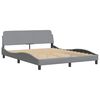 vidaXL Bed Frame without Mattress "Hvar" Light Gray 59.8"x79.9" Fabric