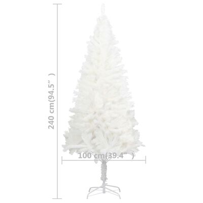 vidaXL Artificial Pre-lit Christmas Tree with Ball Set White 94.5"