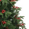 vidaXL Artificial Hinged Christmas Tree Green with red berries PVC, PE, Iron