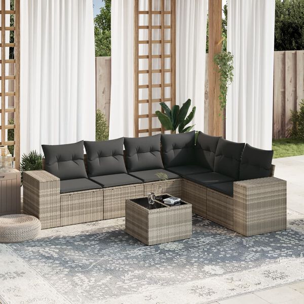 vidaXL Garden Sofa Set Light Grey, Dark Grey