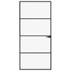 vidaXL Interior Door Black 36.6"x79.3" Tempered Glass&Aluminum Slim