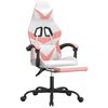 vidaXL Gaming Chair White and pink Faux leather, metal, plywood, foam