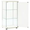 vidaXL Storage Cabinet White and transparent Tempered glass, Engineered wood