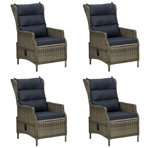 vidaXL Dining Set Brown Solid Acacia wood, Powder-Coated Steel, PE Rattan