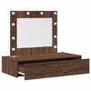 vidaXL Dressing Table Brown 32.68 x 15.75 x 27.56 in Engineered Wood