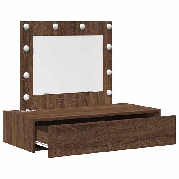 vidaXL Dressing Table Brown 32.68 x 15.75 x 27.56 in Engineered Wood