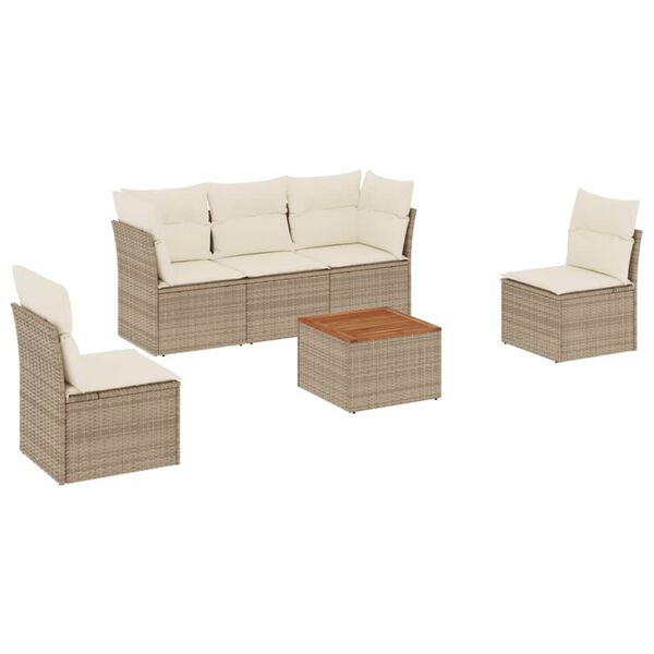 vidaXL Garden Sofa Set Beige, Cream White