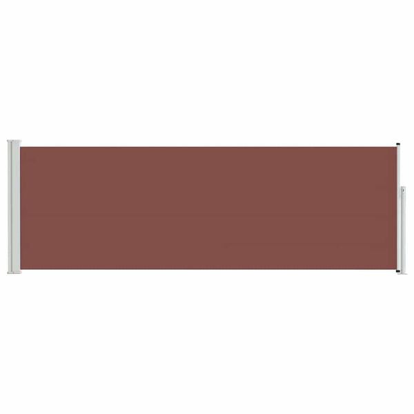 vidaXL Side Awning Brown screen, Grey stand