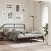 vidaXL Bed Frame Black Steel Double Bed Frame Rectangular Modern