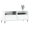vidaXL TV Cabinet High gloss white Engineered wood, iron
