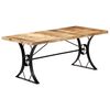 vidaXL Dining Table Brown, Black Solid Mango Wood, Steel 70.9 x 35.4 in