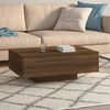 vidaXL Coffee Table Brown Oak Engineered Wood Low Stylish Inlays
