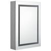 vidaXL Bathroom Cabinet Concrete Gray MDF, Melamine Finish, Glass Medium