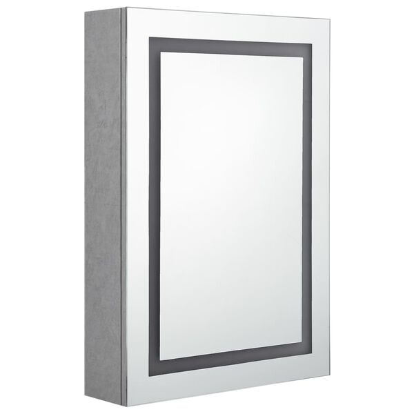 vidaXL Bathroom Cabinet Concrete Gray MDF, Melamine Finish, Glass Medium