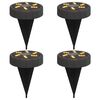 vidaXL Solar Ground Light Set of 4 Black ABS plastic and PP plastic