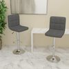 vidaXL Bar Stool Set of 2 Dark Grey 100% polyester, chrome-plated steel