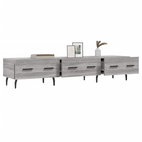vidaXL TV Cabinet Grey Sonoma Engineered wood, iron 59.1 in TV Cabinet
