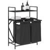 vidaXL Laundry Basket 2 Compartments with Shelves Black Oak