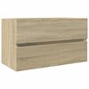 vidaXL Bathroom Furniture Set Sonoma oak, White Ceramic, Engineered wood