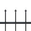 vidaXL Garden Fence with Spear Top Steel 351.3"x59.1" Black