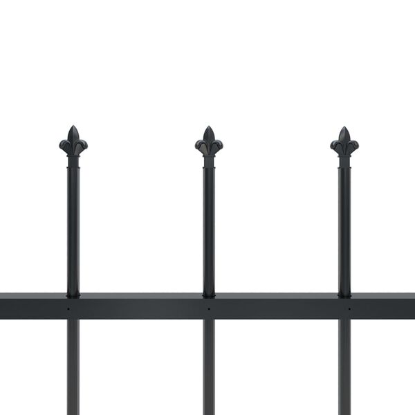 vidaXL Garden Fence with Spear Top Steel 351.3"x59.1" Black