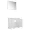 vidaXL Bathroom Furniture Set High gloss white Engineered wood Medium