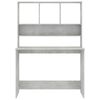 vidaXL Desk Concrete Grey Engineered wood Compact Desk Rectangular