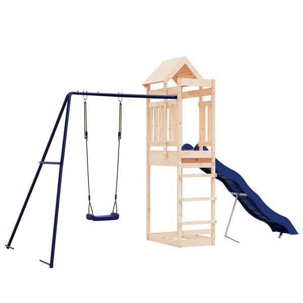 vidaXL Outdoor Playset Natural Pine, Blue