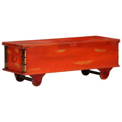 vidaXL Storage Box Red 43.3"x15.7"x15.7" Solid Acacia Wood