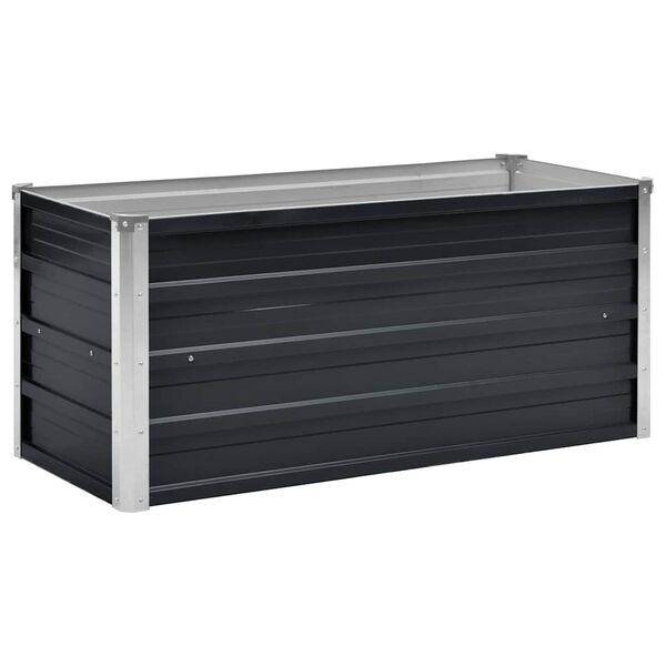 vidaXL Raised Bed Anthracite Galvanized steel 39.4 x 15.7 x 17.7 in