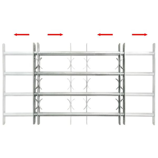 vidaXL Adjustable Security Grille for Windows with 4 Crossbars 19.7"-25.6"