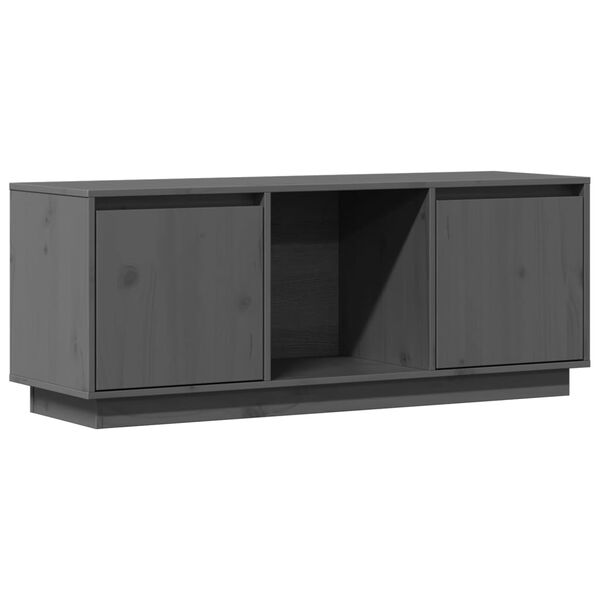 vidaXL TV Cabinet Grey Solid pine wood 43.5 in x 13.8 in x 17.3 in
