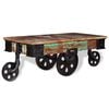 vidaXL Coffee Table Varied wood hues Reclaimed wood, iron