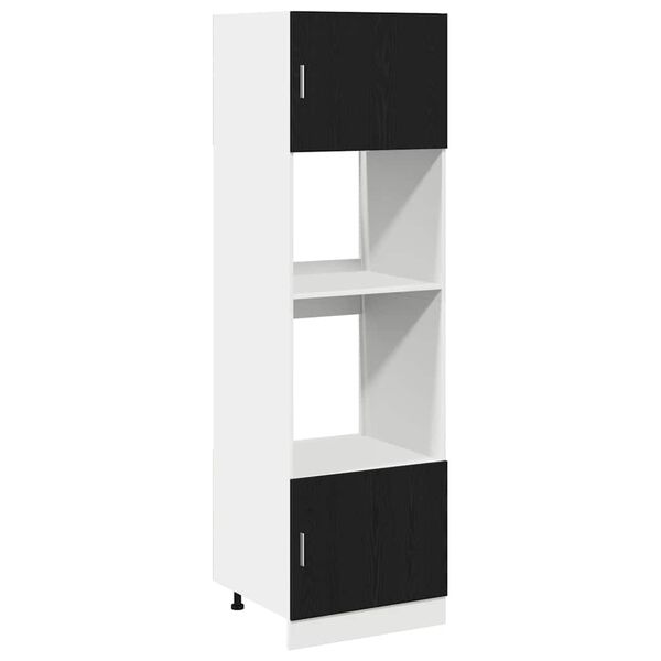 vidaXL Hanging Cabinet Riga Black Oak 23.62 x 22.44 x 81.50 in