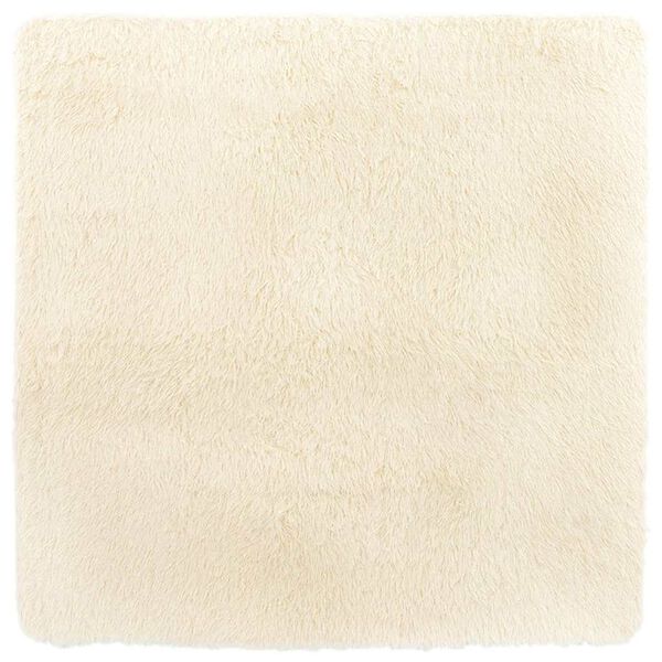 vidaXL Shaggy Rug Cream 100% Polyester 47.2x47.2 in Foldable