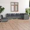 vidaXL Garden Lounge Set Grey Poly Rattan 6 Piece Modular