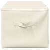 vidaXL Storage Box Set of 2 Cream Polyester Medium Foldable