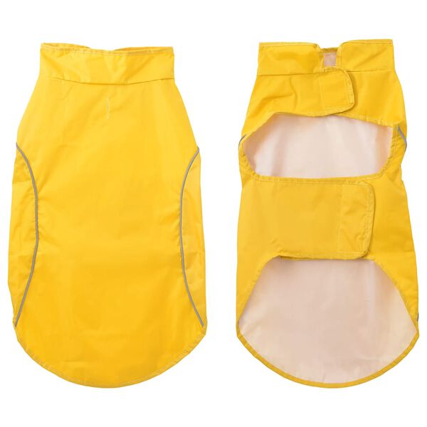 vidaXL Dog Raincoat Yellow Polyester L Water-resistant materials