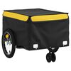 vidaXL Bike Trailer Black and Yellow 99.2 lb Iron