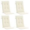 vidaXL Highback Chair Cushion Set of 4 Cream Polyester