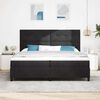 vidaXL LED Box Spring Bed with Mattress Black 78.74 x 78.74 in Fabric