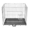 vidaXL Dog Crate Silver, Black Galvanized Steel, Plastic Large Foldable