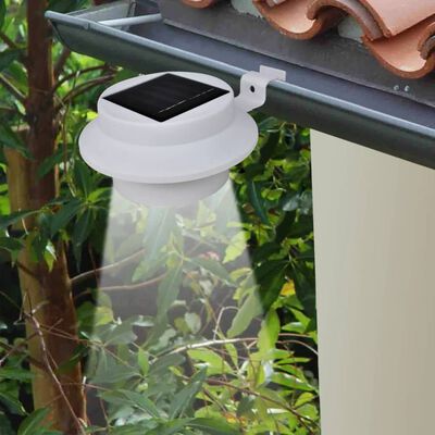 vidaXL Outdoor Solar Fence Lamps 12 pcs LED White