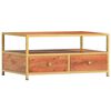 vidaXL Coffee Table Honey Brown Solid Acacia Wood, Steel Medium