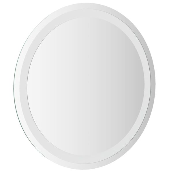 vidaXL LED Bathroom Mirror Glass 19.7 in diameter Modern Round Vanity