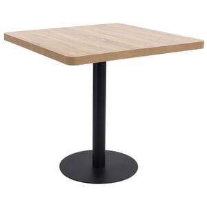 vidaXL Bistro Table Light brown and black MDF, steel 31.5x31.5 in