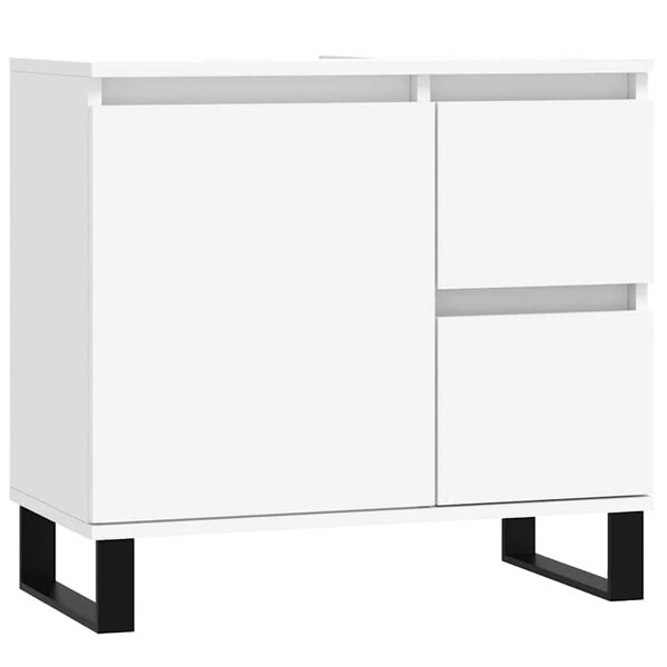 vidaXL Bathroom Cabinet White Engineered wood Standard Bathroom Cabinet