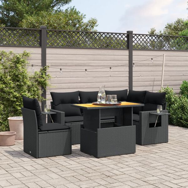 vidaXL Garden Sofa Set Black